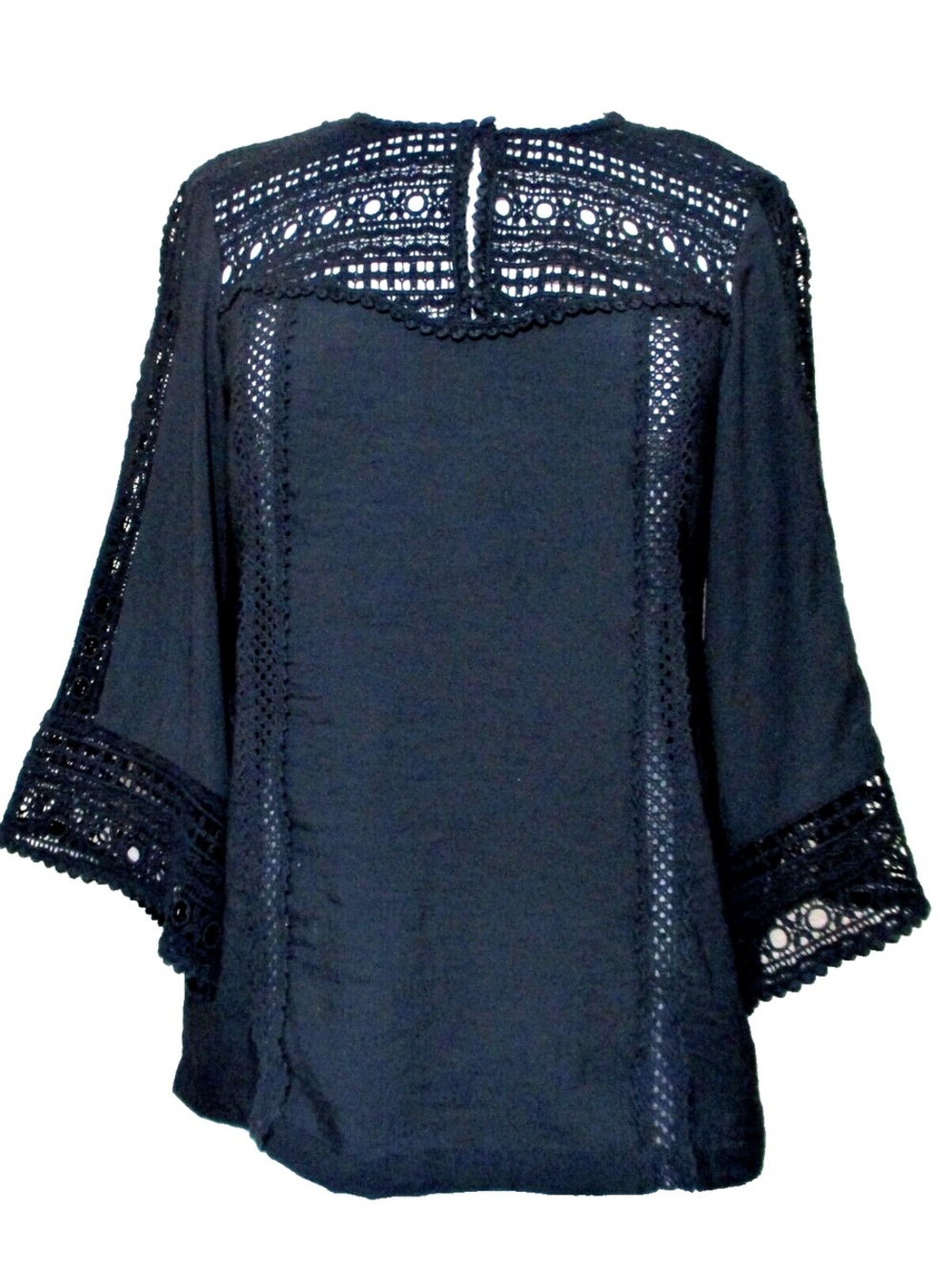 Nanette Lepore black Crochet Lace Blouse